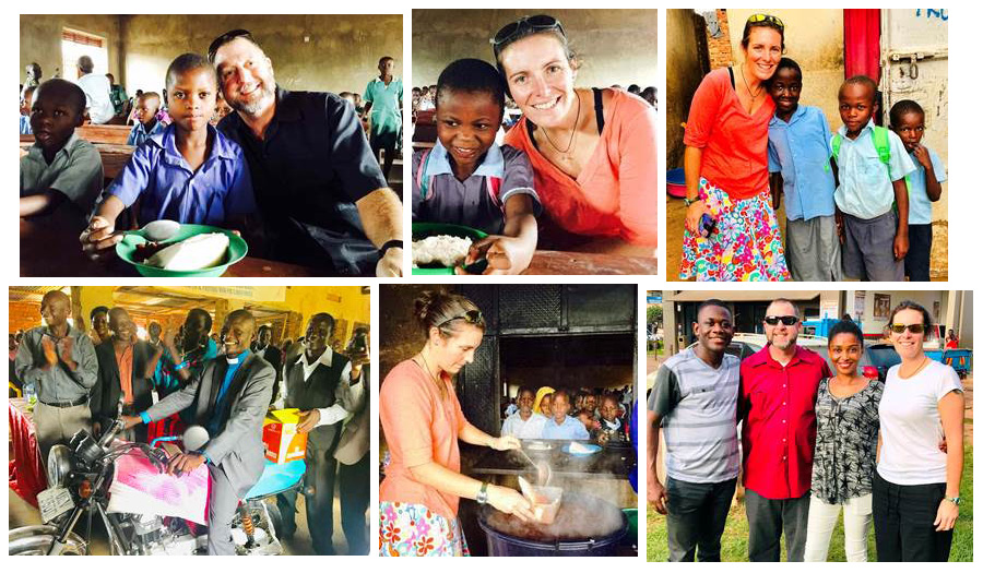 Thankful in Uganda photo collage of visit by Brad and Shawn Hall